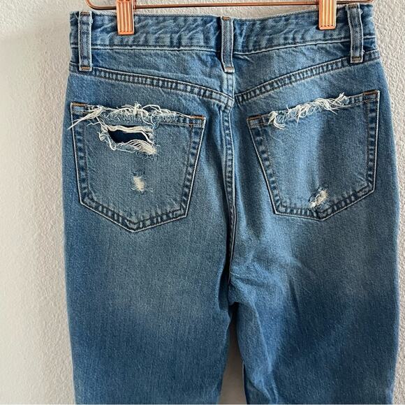 Abercrombie & Fitch Annie High Rise Girlfriend Distressed Jeans Denim Studded 24 - Picture 6 of 7